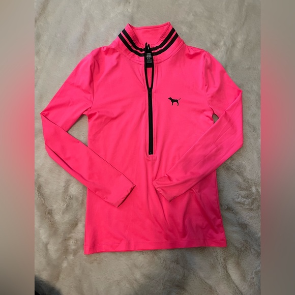 Hot Pink PINK running athletic half zip jacket - Picture 1 of 5